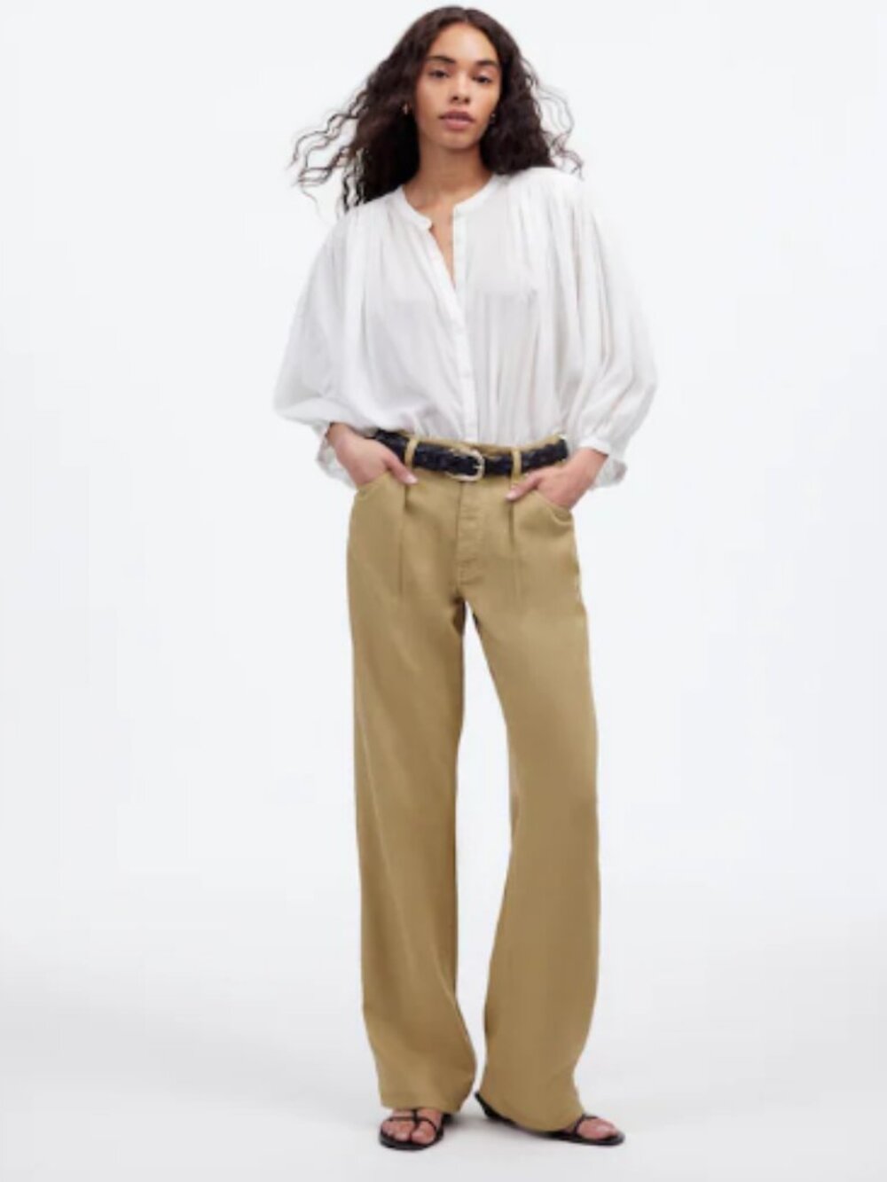 Madewell Wide-Leg Jeans in Khaki